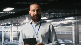 Portrait of smiling engineer in data center monitoring neural network LLM visualization. Cheerful server hub IT specialists overseeing rigs powering machine learning processes, camera B - Powered by Shutterstock - Get 15% off with code: PIKWIZARD15