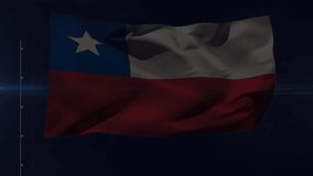 Opening showing Chilean flag waving financial overlay fading in tickers, charts rising, descending. Patriotic, financial, data visualization, digital, analysis, electronic, growth - Powered by Shutterstock - Get 15% off with code: PIKWIZARD15