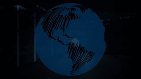 Finance dashboard initiating globe rotation and rising grid plane while data labels animating. Technology, data visualization, analytics, charting, digital interface, futuristic, corporate - Powered by Shutterstock - Get 15% off with code: PIKWIZARD15