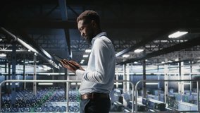 Admin on data center industrial platform analyzing infrastructure performance outputs on tablet. Server room employee doing job tasks, finetuning mainframes configurations, camera A - Powered by Shutterstock - Get 15% off with code: PIKWIZARD15