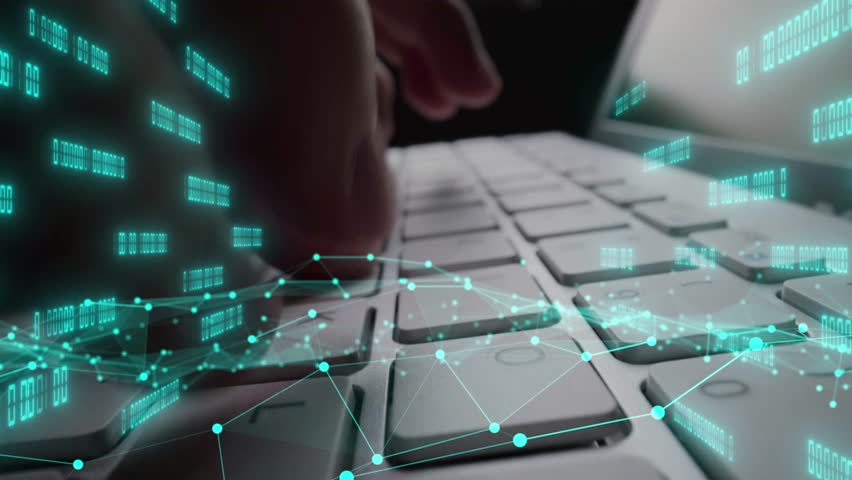 Creative visual of business big data and finance analysis on computer showing concept of statistical investment decision making methodology, fintech and financial engineering .