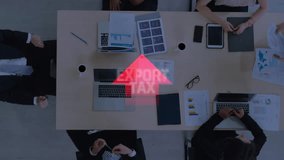 Global Export Tax Concept with Digital Graphics Representing Tariffs and Financial Analysis for International Trade Discussions. Consignment. - Powered by Shutterstock - Get 15% off with code: PIKWIZARD15