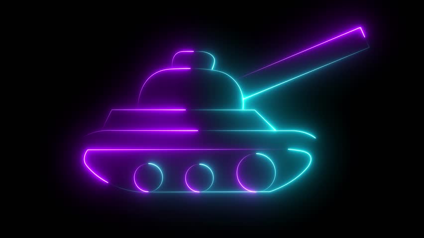 	
A neon glowing British army Challenger 2 ii FV4034 main battle tank in action on a military combat exercise, Wiltshire UK military tank stands in the desert, mountains in the background.