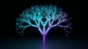 Magical neon particle tree L-system 3D loop animation can be used in fantasy promos and meditation visuals. A fractal digital nature tree and ethereal magic, science-art concept or VJ LED walls theme - Powered by Shutterstock - Get 15% off with code: PIKWIZARD15