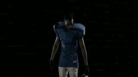 Athlete lifting helmet as lines sweeping fueling candlestick chart rising for market readiness. Sports, finance, technology, performance, strength, innovation, resilience - Powered by Shutterstock - Get 15% off with code: PIKWIZARD15