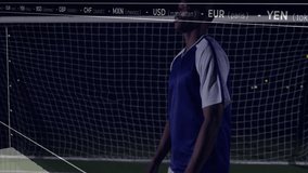 Goalkeeper catching ball on finance chart peaking then kicking it as chart descending for analysis. Athlete, strategy, digital, sportswear, urban, dynamic, performance - Powered by Shutterstock - Get 15% off with code: PIKWIZARD15