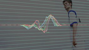 Athlete shifting weight as graph peaks and ball entering executing bicycle kick for data analysis. Sports, fitness, action, dynamic, outdoor, technology, athleticism - Powered by Shutterstock - Get 15% off with code: PIKWIZARD15