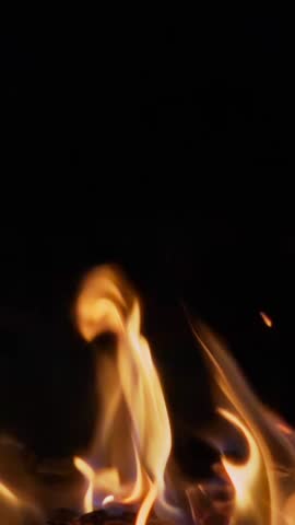Fire burns in the night, slow motion 250fps
