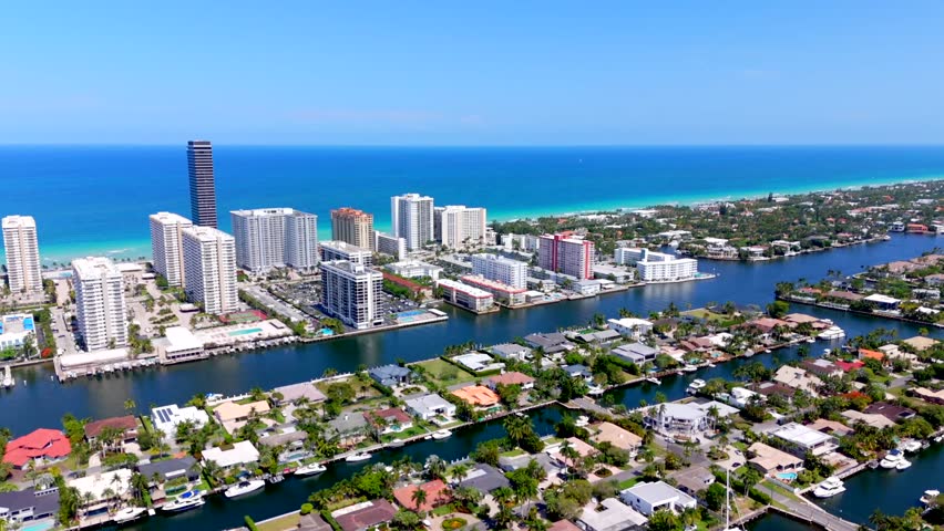 Hallandale Beach Florida 2025 aerial video