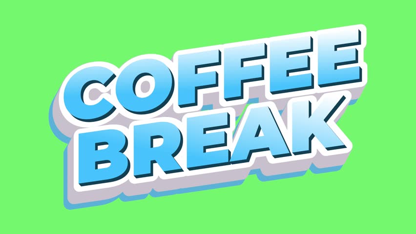 Coffee break. Motion text effect design for cafe ads in social media