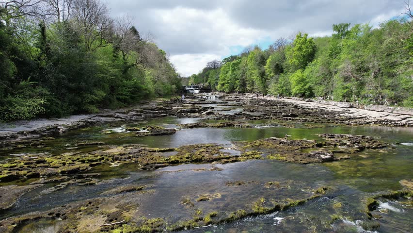 Aysgarth Falls drone clip 3