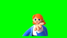Close-up 3D animation of Fiona blowing a kiss with a charming expression. Perfect for love, romance, social media, or digital content. Green screen for easy editing. - Powered by Shutterstock - Get 15% off with code: PIKWIZARD15