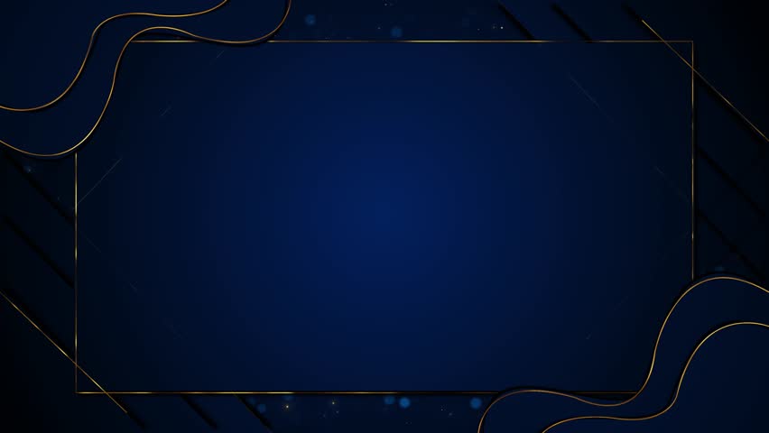 Luxury Blue vip backdrop Digital golden frame title border Copy space for casino royal grand openers luxury presentation background luxury Geometric. award ceremony event glitter light sparkling.