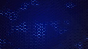 Digital hexagonal Abstract Hexagon Futuristic Tech Sci Fi 4K surface. Neon blue hexagon pattern. Abstract motion background. geometric Honeycomb glowing grid. Hexagon pattern digital cell futuristic - Powered by Shutterstock - Get 15% off with code: PIKWIZARD15