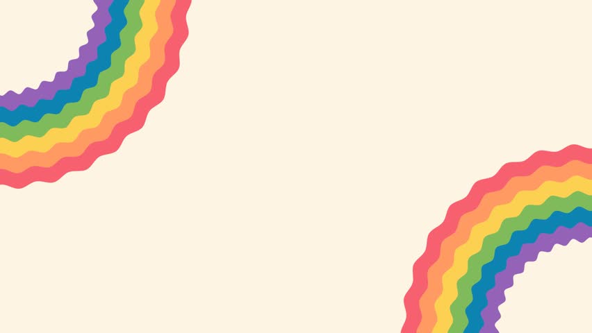 Smoothly rotating pastel rainbow waves on a warm beige background. A soft LGBTQ+ pride animation in gentle tones, perfect for Pride Month content, inclusive branding, and social media stories. Seamles