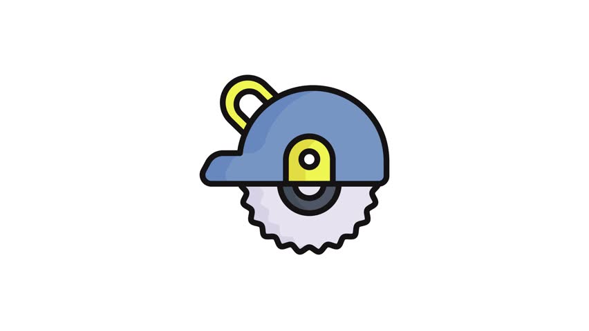 circular saw Blue out line vector design
