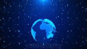 3D Data networks, global connectivity, technology advancements, and digital communication, technology global world network concept. Connection lines Around Earth Globe, Motion of digital data flow. - Powered by Shutterstock - Get 15% off with code: PIKWIZARD15