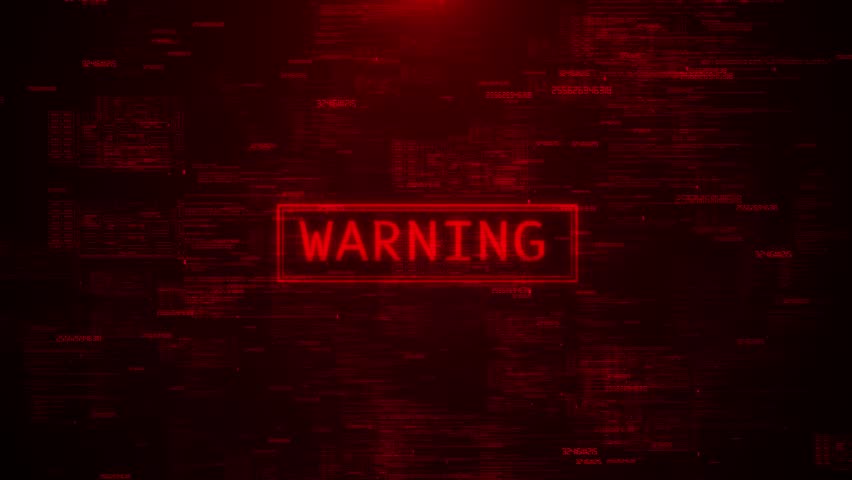 Cyber attack and security breach warning alert message Virus code software hack Hacking attack in Progress. Hacked Alert Message protection, cyber safety and internet security. 3D Illustration