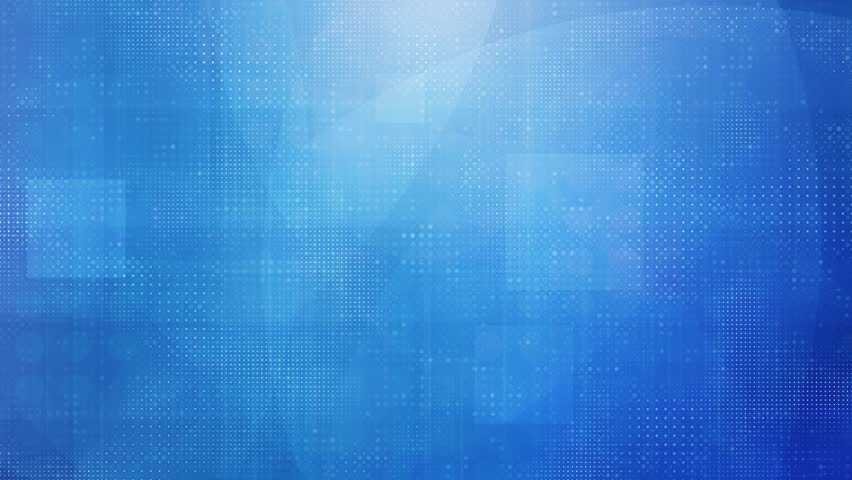 Seamless looping blue digital halftone dots grid animation background with flowing geometric shapes for modern technology presentations, high-tech modern futuristic motion graphics