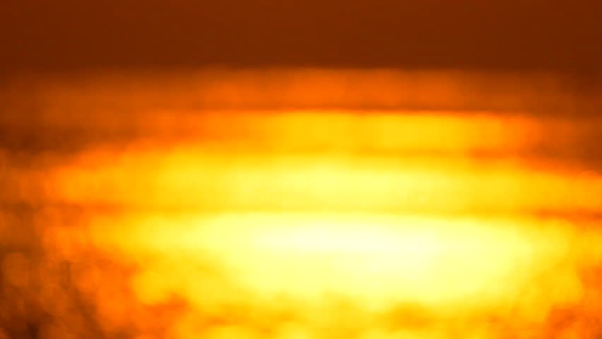 Sunset Ocean Abstract Blurred Bokeh Lights Golden Hour Warmth