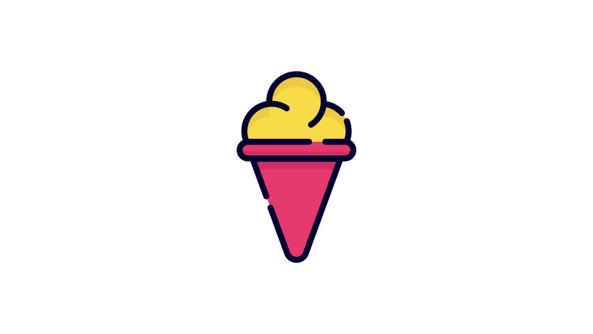 ice cream vector icon. colored outline style for Web and Mobile.