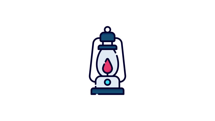 lantern vector icon. colored outline style for Web and Mobile.