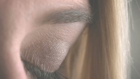 Beginning with closed eye fading HUD rings rotating opening lid, code scrolling completing scan. Futuristic, biometric, technology, data, digital, interface, innovation - Powered by Shutterstock - Get 15% off with code: PIKWIZARD15