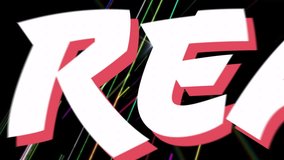 Pink-outlined letter revealing GET READY! text launching neon streaks streaming toward viewer. Futuristic, vibrant, motion, digital, energetic, abstract, dynamic - Powered by Shutterstock - Get 15% off with code: PIKWIZARD15