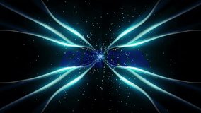 Teal beams sweeping inward sparking 3D GAME OVER text appearing with color shift for cosmic effect. Fantasy, sci-fi, digital, luminous, dramatic, cosmic, abstract - Powered by Shutterstock - Get 15% off with code: PIKWIZARD15