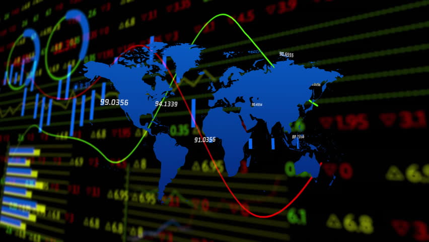 Starting world map sliding bars and sweeping trend lines spinning charts showing global market data. Finance, analytics, technology, investment, data visualization, digital, global economy - Powered by Shutterstock - Get 15% off with code: PIKWIZARD15