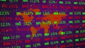 On start orange world map updating tickers rotating outline animating nodes visualizing trends. Digital interface, data visualization, network analytics, futuristic design, technology trend, global - Powered by Shutterstock - Get 15% off with code: PIKWIZARD15