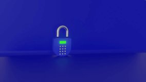 This 3D animation shows a glowing digital padlock with a keypad alongside a futuristic cyber shield icon, symbolizing modern cybersecurity and data protection. Perfect for topics related to internet s - Powered by Shutterstock - Get 15% off with code: PIKWIZARD15