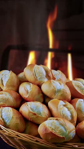 Basket of bread, French bread, baguette