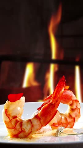 Large shrimp, haute cuisine food