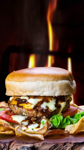 Burger salad, burger meat and salad