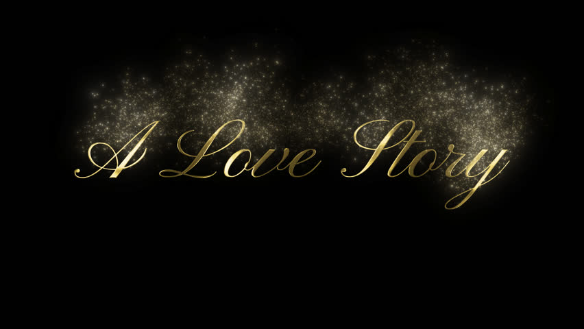 A Love Story title animation. A Love Story intro. A Love Story of text reveal. Golden particle effect. Elegant romantic intro for wedding video. Transparent background. Overlay use.