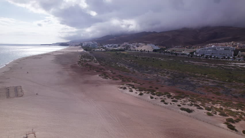 Aerial view of Morro Jable beach and town, Fuerteventura