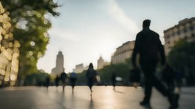 The unfocused, blurry crowd of people walking in the street. Slow motion. - Powered by Shutterstock - Get 15% off with code: PIKWIZARD15