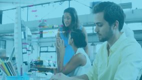 Software engineer typing code and activating security overlays while colleagues reviewing risks. Collaboration, innovation, technology, teamwork, modernity, professional, problem-solving - Powered by Shutterstock - Get 15% off with code: PIKWIZARD15