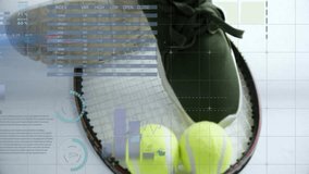 After sliding stats, tennis gear animating charts displaying percentages and visualizing data. Athletic, data visualization, sports analytics, modern, digital, performance, innovation - Powered by Shutterstock - Get 15% off with code: PIKWIZARD15