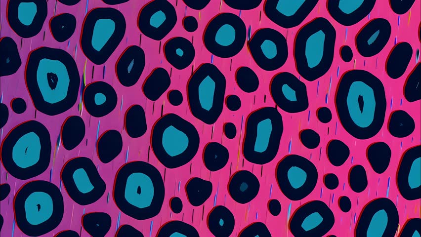 Cartoon-style loop with psychedelic dots and retro halftone textures. Great for edgy visual design, comic-inspired motion work, and modern VJ shows.