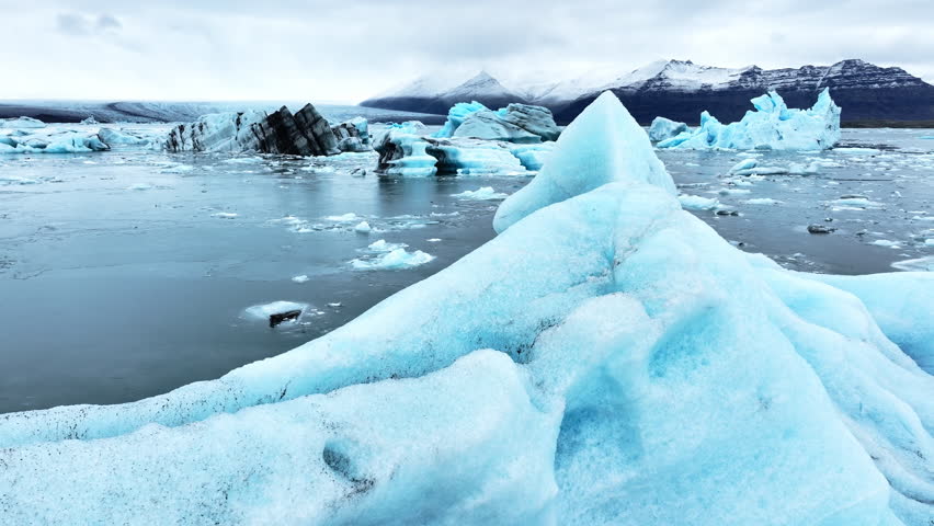 Icebergs from melting glacier in Jokulsarlon glacier lagoon in Iceland, Arctic nature ice landscape