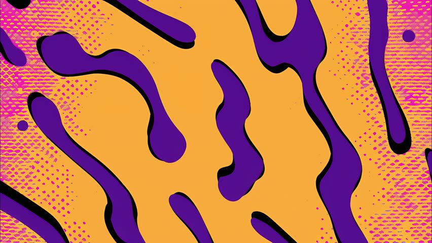 Psychedelic cartoon animation loop with funky dots, retro pop art vibes, and abstract stains. Ideal for bold motion graphics and eye-catching VJ loops.