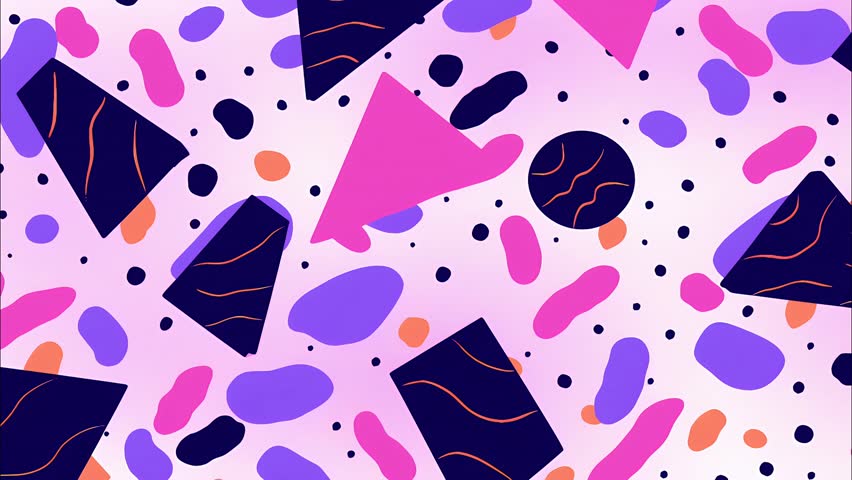 Looping cartoon-style animation with vibrant halftone dots, stains, and abstract comic textures. Perfect for VJ sets, fun edits, pop visuals, and dynamic backgrounds.