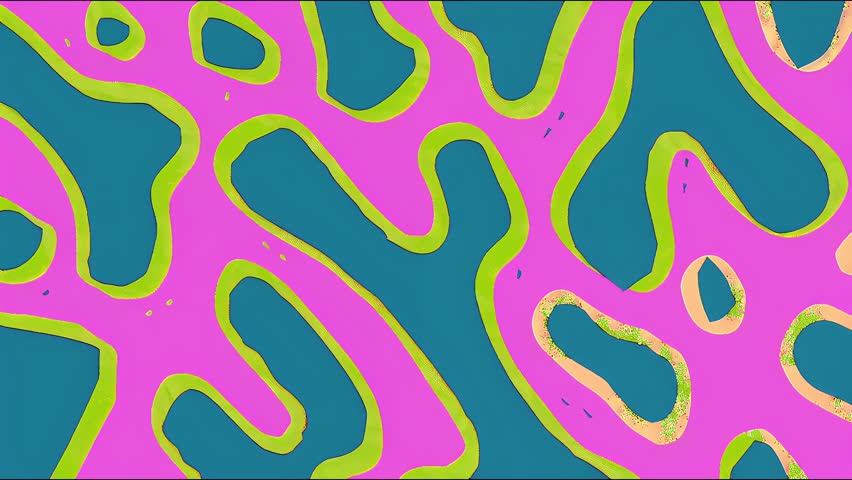 Psychedelic cartoon loop with pop art halftones, 90s colors, and smooth seamless movement. Best for experimental visuals and dynamic design projects.