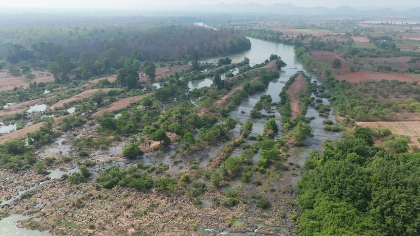 Scenic view of the river and lush greenery in Buon Don, Dak Lak, Vietnam, during daylight
