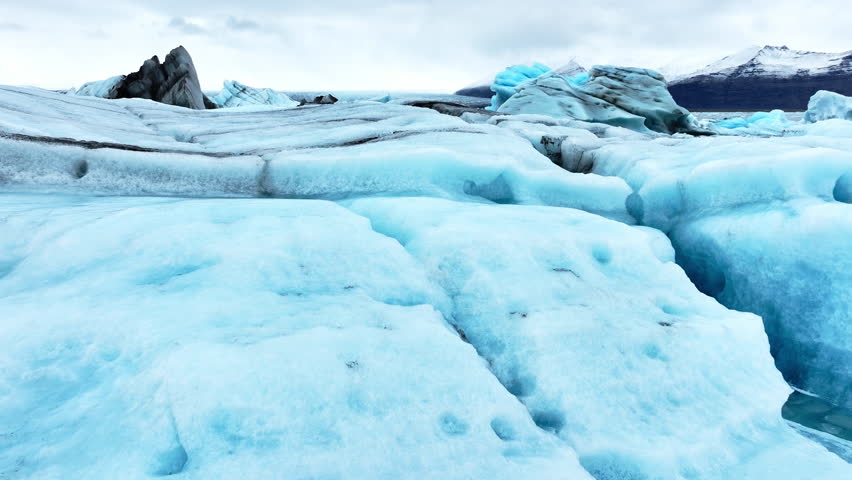 Icebergs from melting glacier in Jokulsarlon glacier lagoon in Iceland, Arctic nature ice landscape