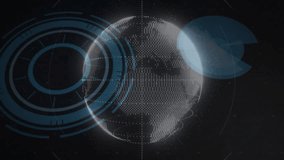 Fading data sphere appearing rings, cloud, sliding gear connecting icons into network around sphere. Futuristic, technology, connectivity, digital, network, interface, innovation - Powered by Shutterstock - Get 15% off with code: PIKWIZARD15