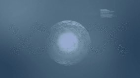 Sphere appearing, spawning spheres, connecting lines, shifting code overlays for data visualization. Futuristic, digital, abstract, connectivity, technology, network, collaboration - Powered by Shutterstock - Get 15% off with code: PIKWIZARD15