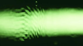 Macro super slow motion close up 1000 fps dynamic vertical video. Wave surface vibration oil liquid in green color. Create pulse wave in dark black green background. Purity clean water vibrant effect - Powered by Shutterstock - Get 15% off with code: PIKWIZARD15